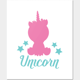 Unicorn, Unicorn Silhouette, Cute Unicorn, Stars Posters and Art